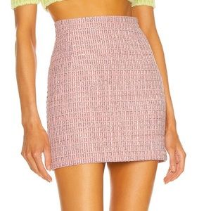 NBD pink tweed mini pencil skirt
